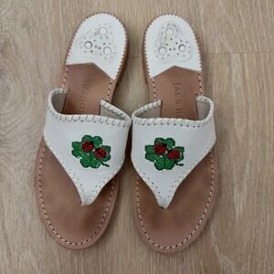 Women’s Jack Rogers Sandals Embroidered Lady Bugs Julep Leather Shoes Size 8